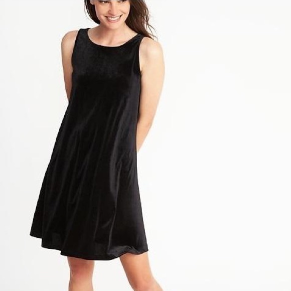 black velvet swing dress